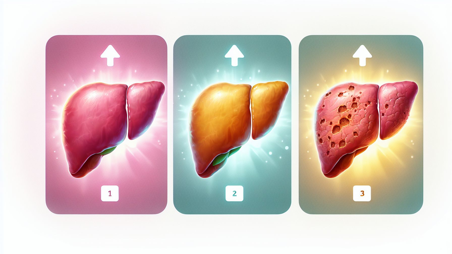 Illustration Of Stages Of Alcohol Related Liver Disease