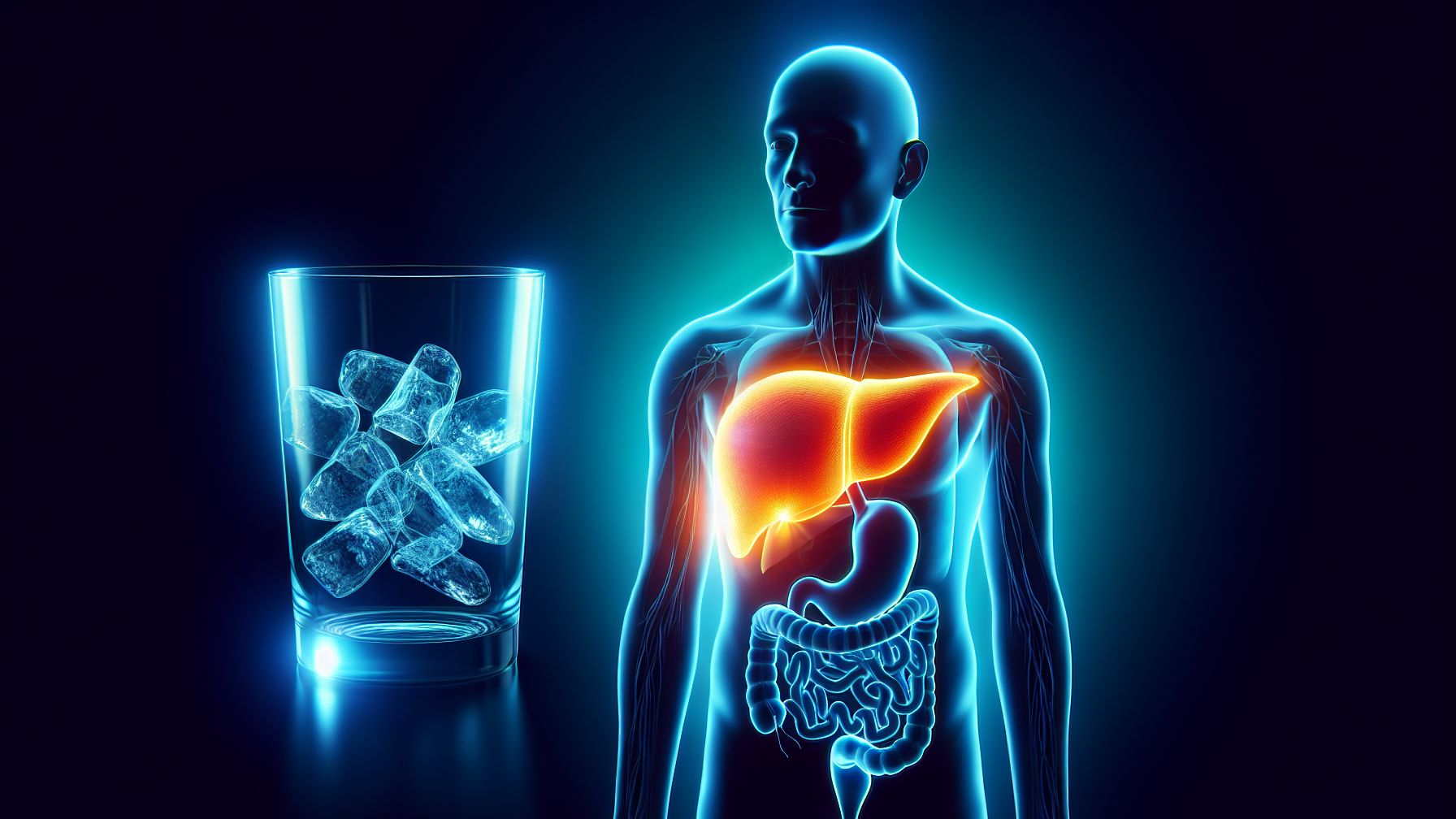 Illustration Of A Healthy Liver With Alcohol In The Background